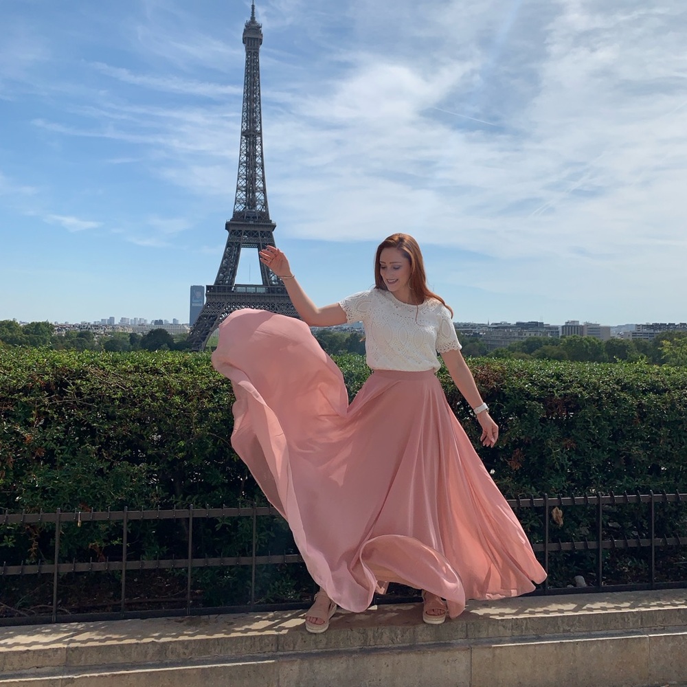 Gorgeous Flowy Pink Maxi Skirt